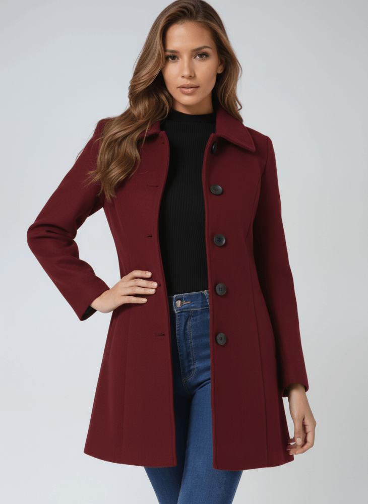 Valeria | Abrigo de invierno femenino de invierno con un botón