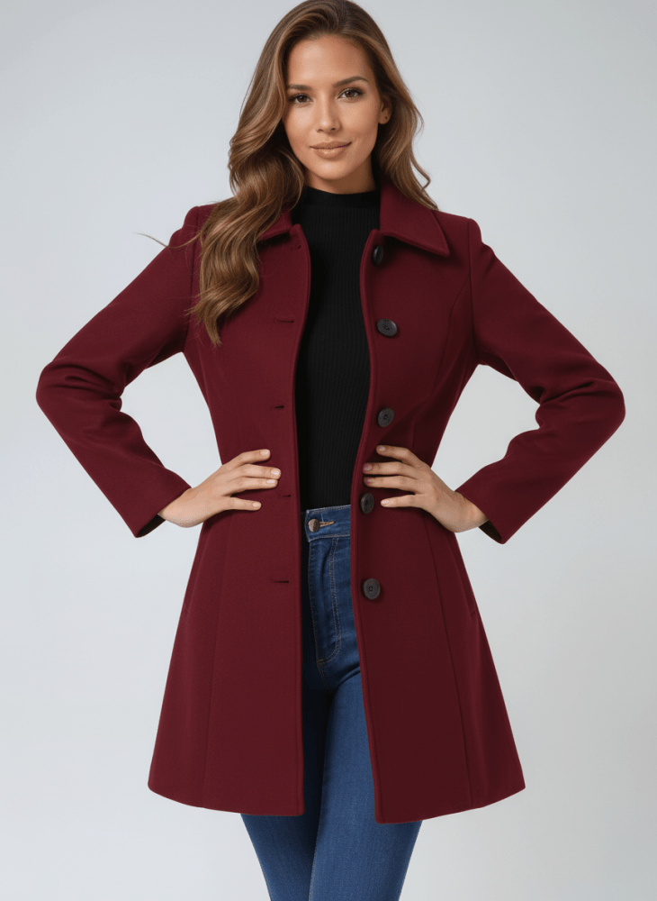 Valeria | Abrigo de invierno femenino de invierno con un botón
