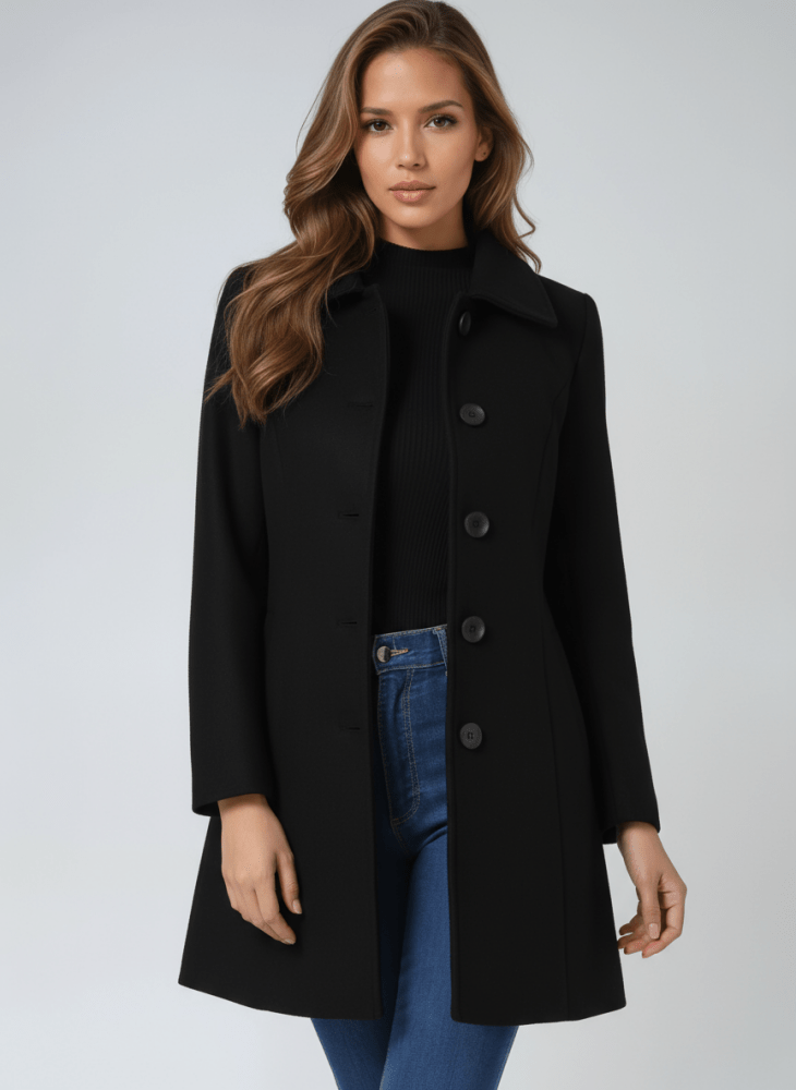 Valeria | Abrigo de invierno femenino de invierno con un botón