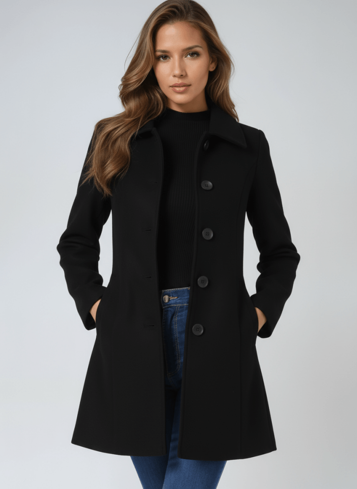 Valeria | Abrigo de invierno femenino de invierno con un botón