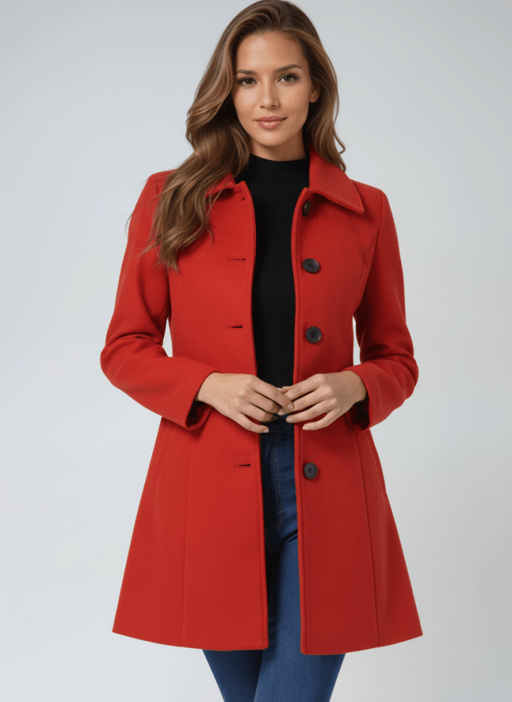 Valeria | Abrigo de invierno femenino de invierno con un botón